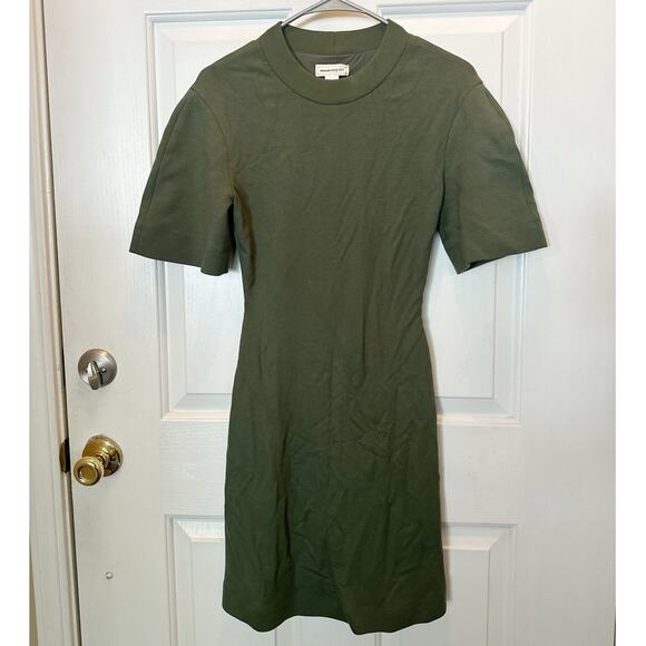 Alexander McQueen Dress Short Sleeve Graffiti Logo T-Shirt Green Size 36 XS - Picture 7 of 9